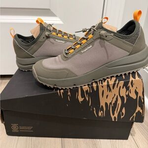 Tropicfeel Men’s Olive Green Trail Sneakers with Orange Accents